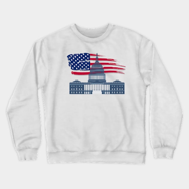 washington dc dc vintage Crewneck Sweatshirt by Palette Harbor